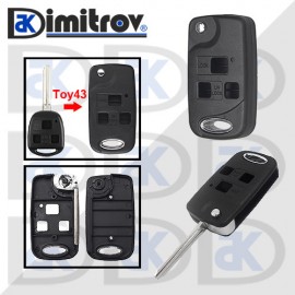 Кутийка ключ 3 бутона TOY43 Toyota Avalon Camry Corolla Echo Land Cruiser Prado Rav4 Tarago Land Cruiser Yaris
